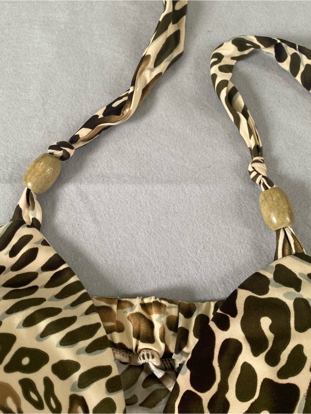 Alyn Paige Leopard Print Halter Maxi Dress Boho Safari Glam Size Small - Picture 11 of 12
